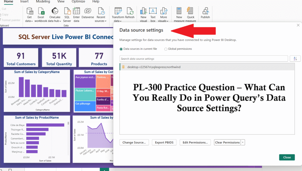 PL-300 Practice Question – What Can You Really Do in Power Query’s Data Source Settings?