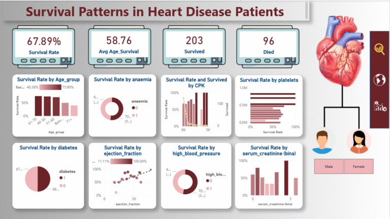 Power BI Tutorial: Analyzing Survival Patterns in Heart Disease Patients