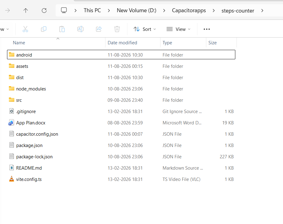 D Drive - Capacitor App - Daily Step Counter